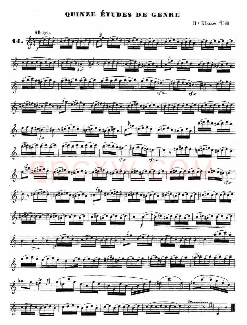 H·Klose练习曲（Quinze etudes de genre—14）