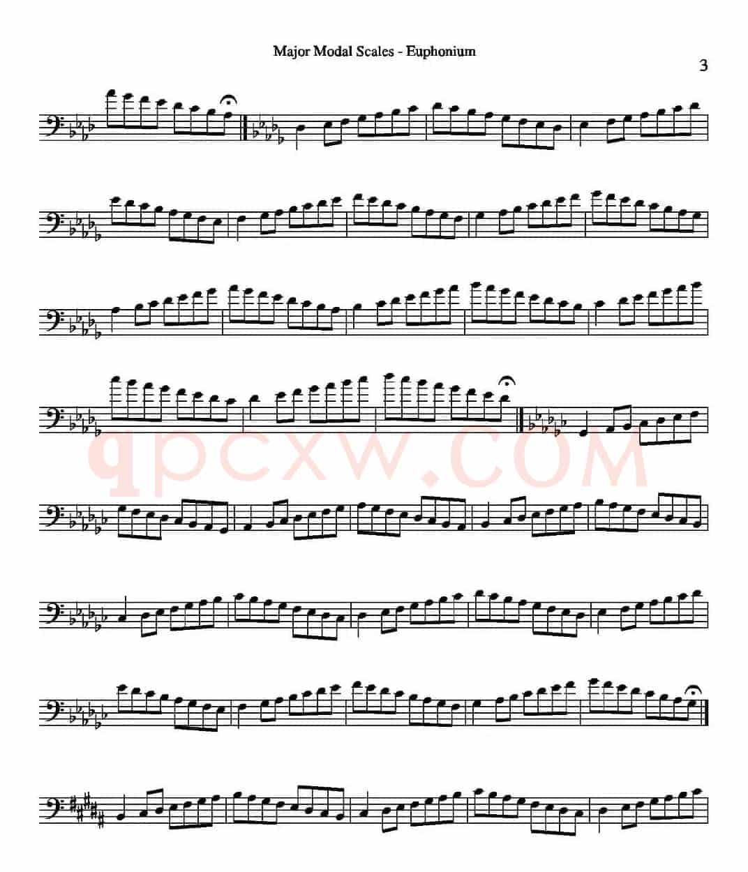 Major Modal Scales - Euphonium（上低音号练习教材选曲）