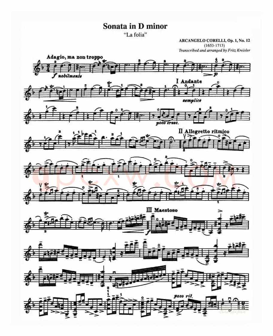 Sonata in D minor（D小调奏鸣曲“La folia”Op.1,No.12）