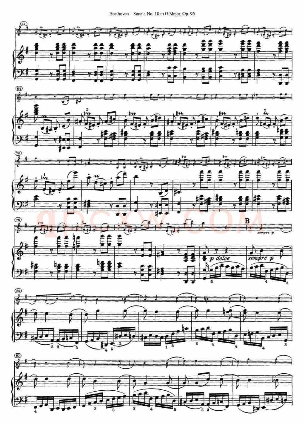 Violin Sonata No.10 in G Major Op.96（小提琴+钢琴伴奏）