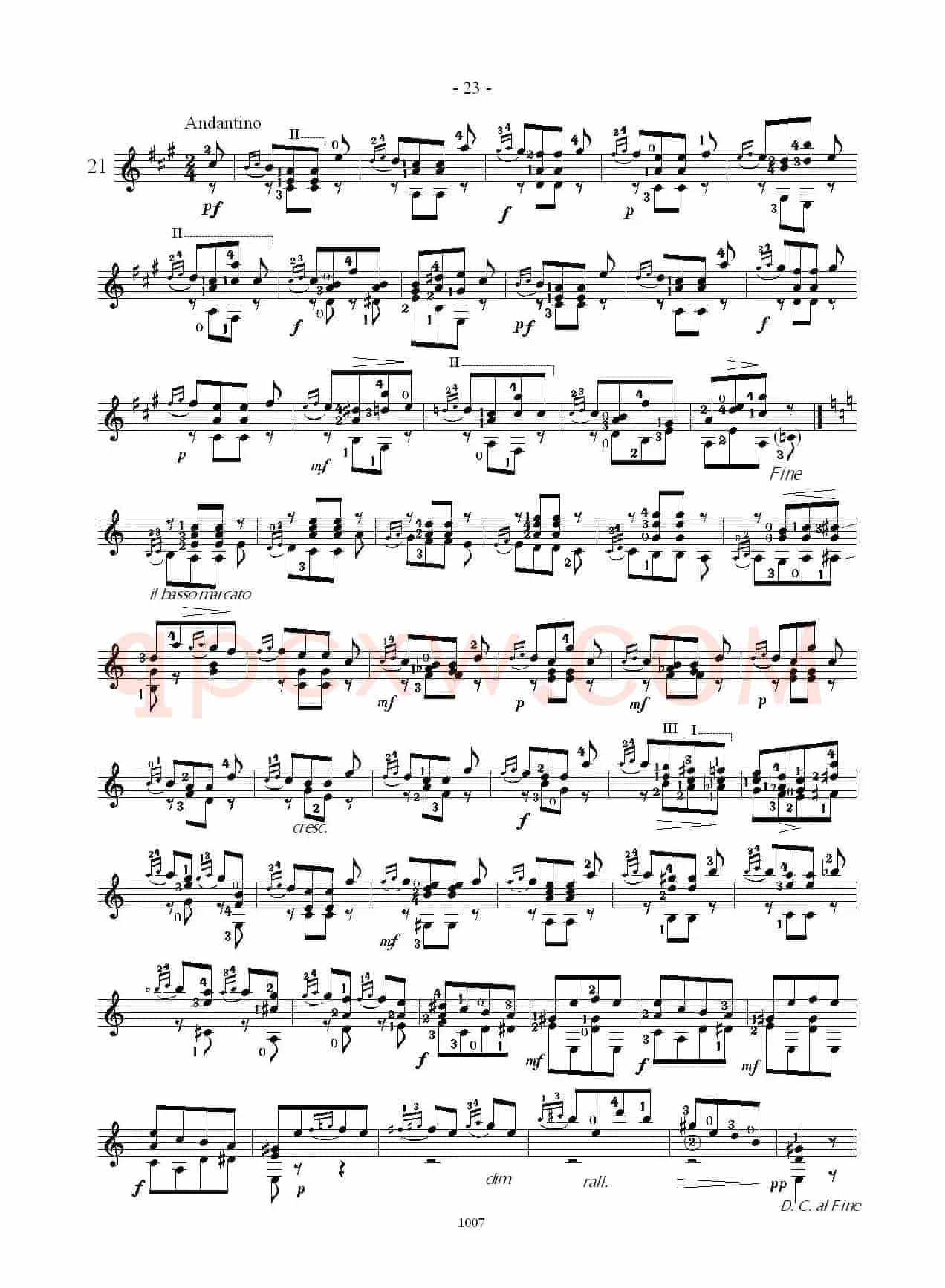 卡尔卡席25首练习曲之21——25