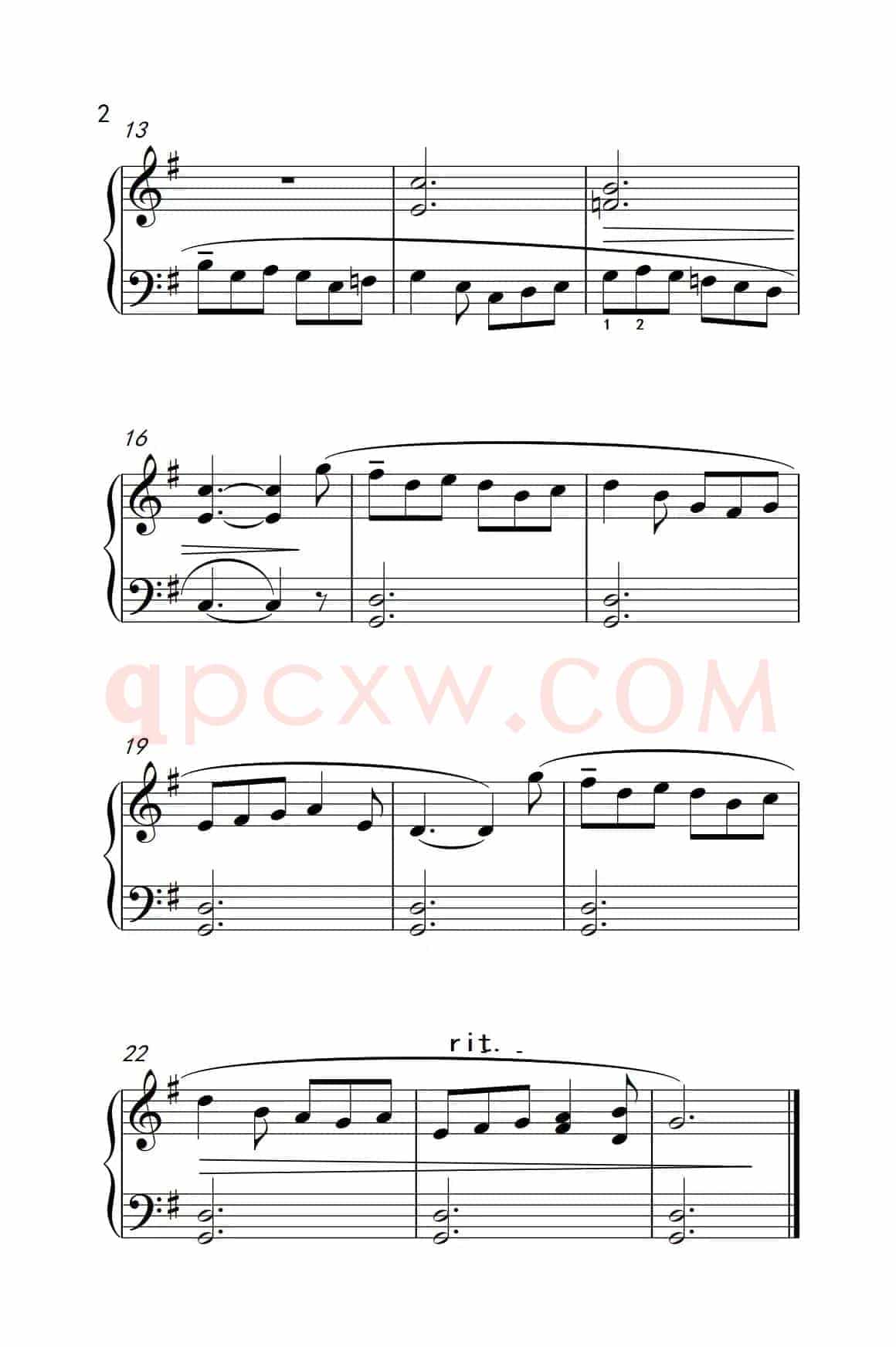 第一级 1.G大调练习曲（中央音乐学院 钢琴（业余）考级教程 1-3级）