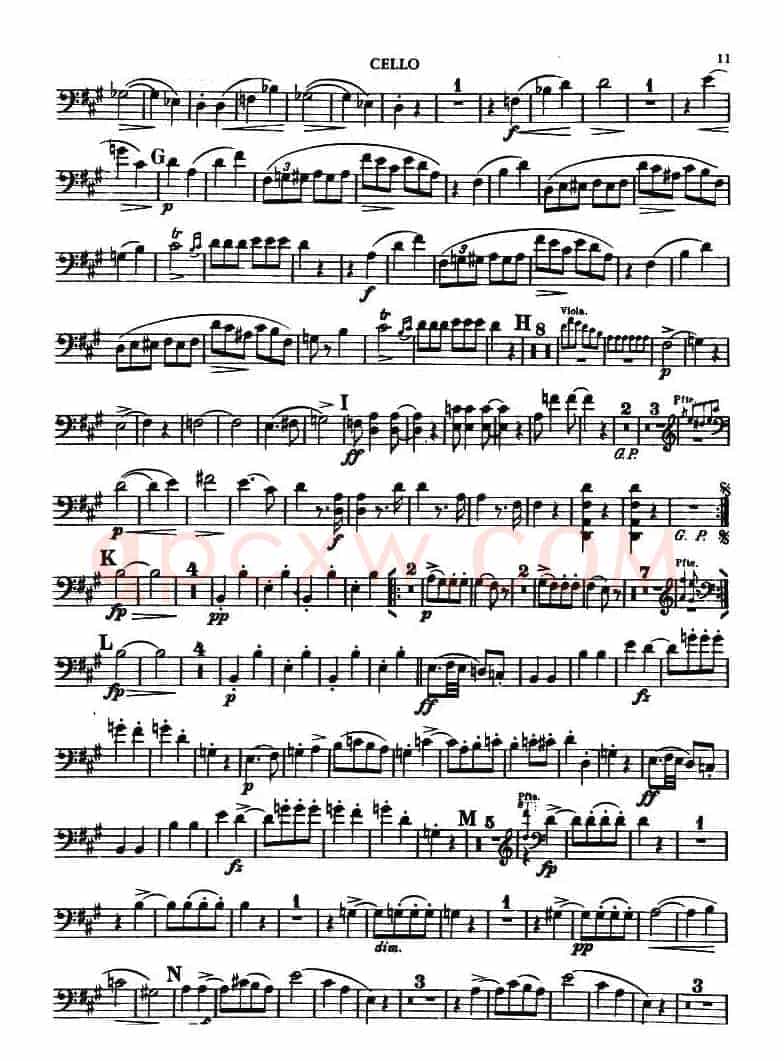 TROUT QUINTET（鳟鱼五重奏）（第一大提琴分谱）