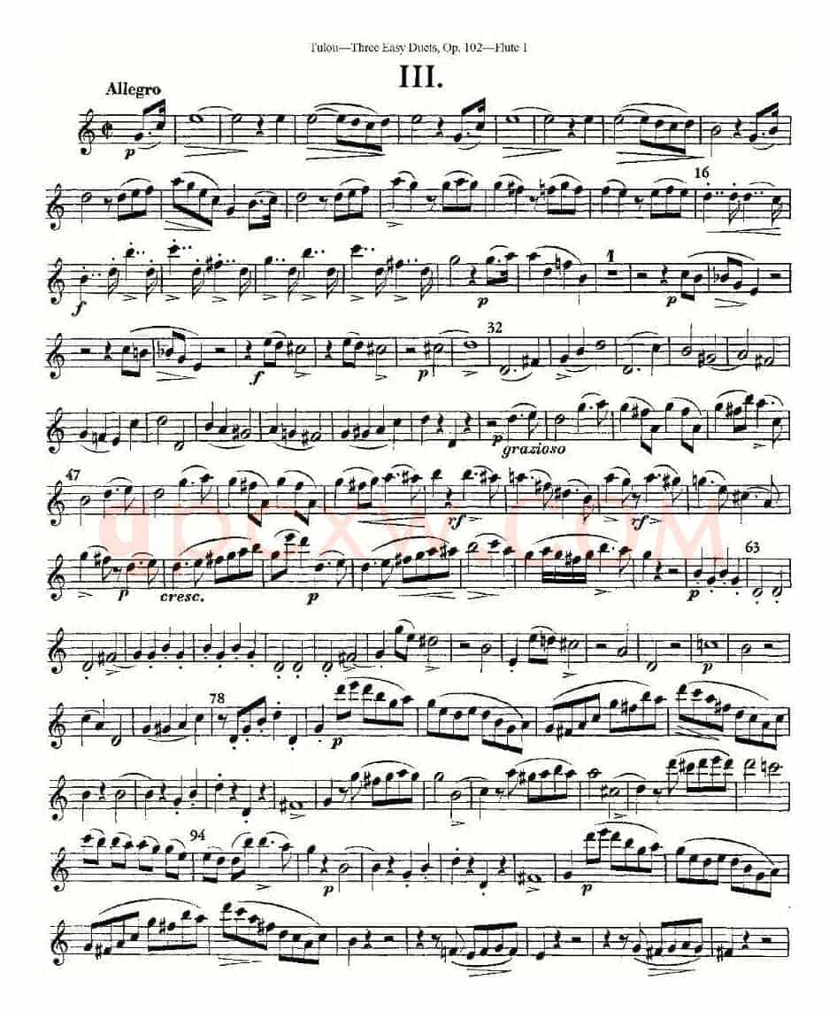 Three Easy Duets,Op.102 之第一长笛（三首简易重奏曲作品102号）