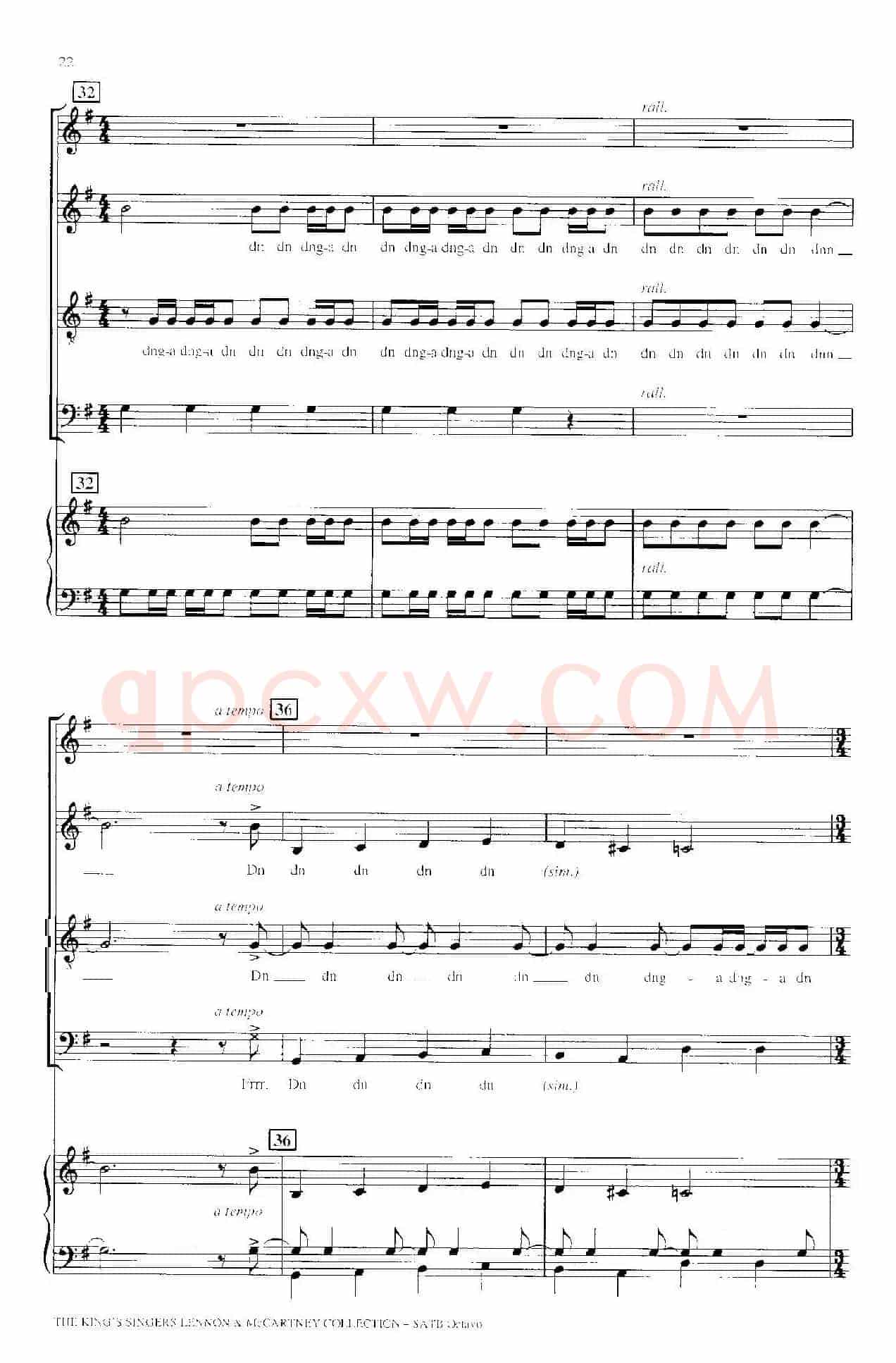 Blackbird（四重奏+钢琴伴奏）