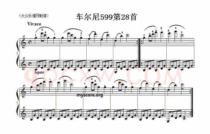 车尔尼599第28首曲谱及练习指导