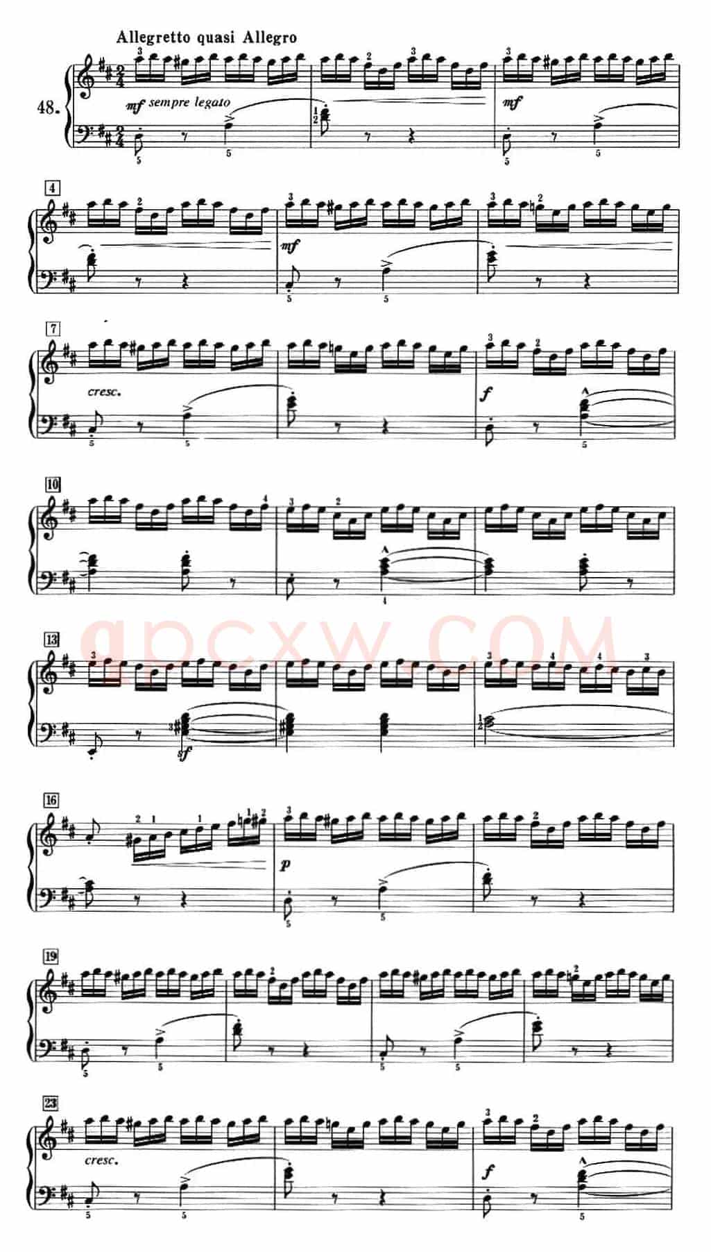 50首莱蒙钢琴练习曲 作品37（NO.48）
