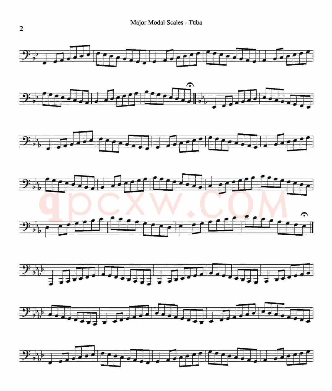 Major Modal Scales - Tuba（大号练习教材选曲）