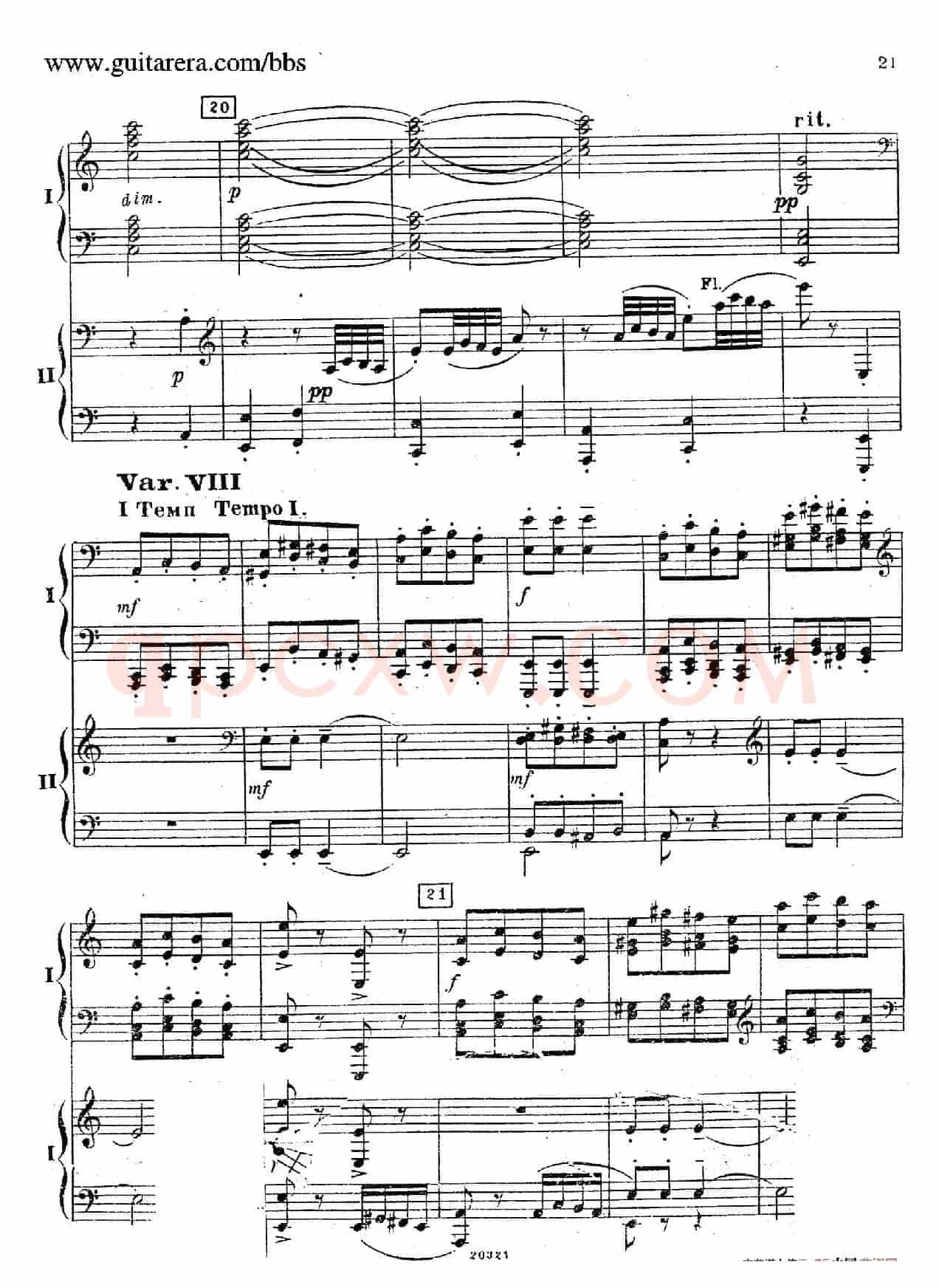 Rhapsody On A Theme Of Paganini Op.43(帕格尼尼主题狂想曲·双钢琴)(P1——20)