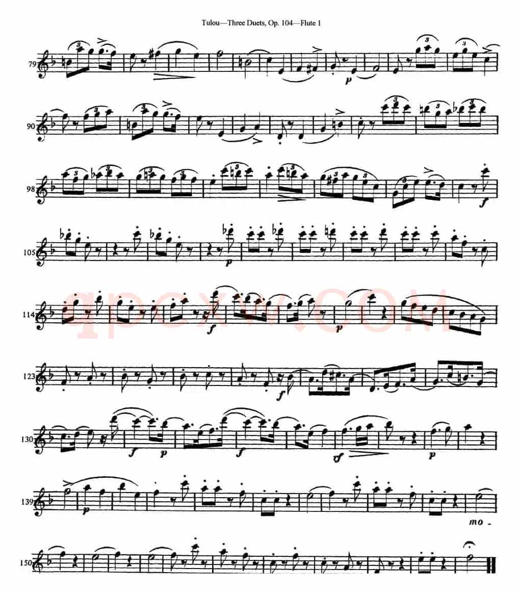 图露三首长笛简易重奏曲Op.104（Flute 1）（NO.3）