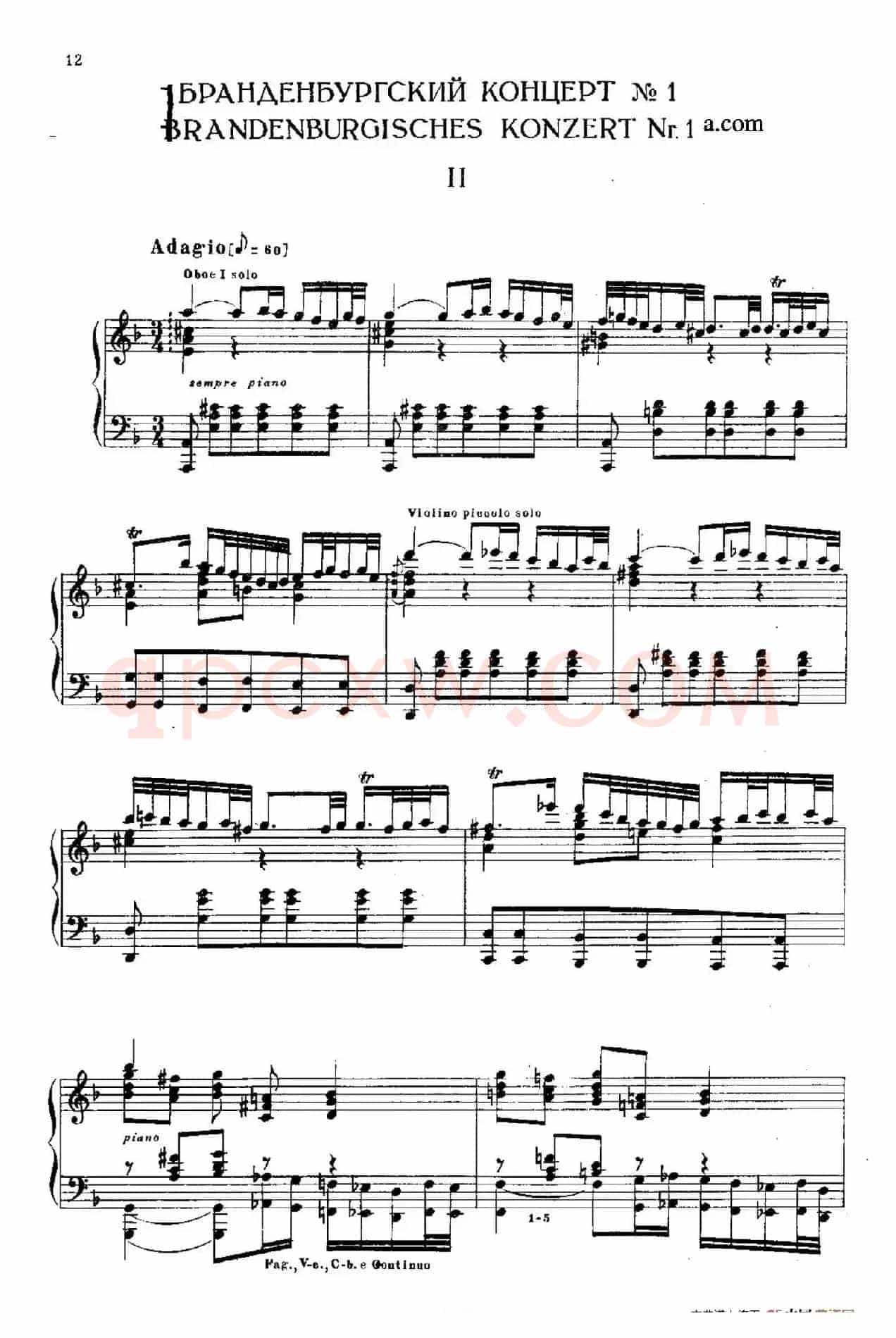Brandenburg Concerto No.1 in F Major BWV 1046(F大调第一勃兰登堡协奏曲·第二乐章)