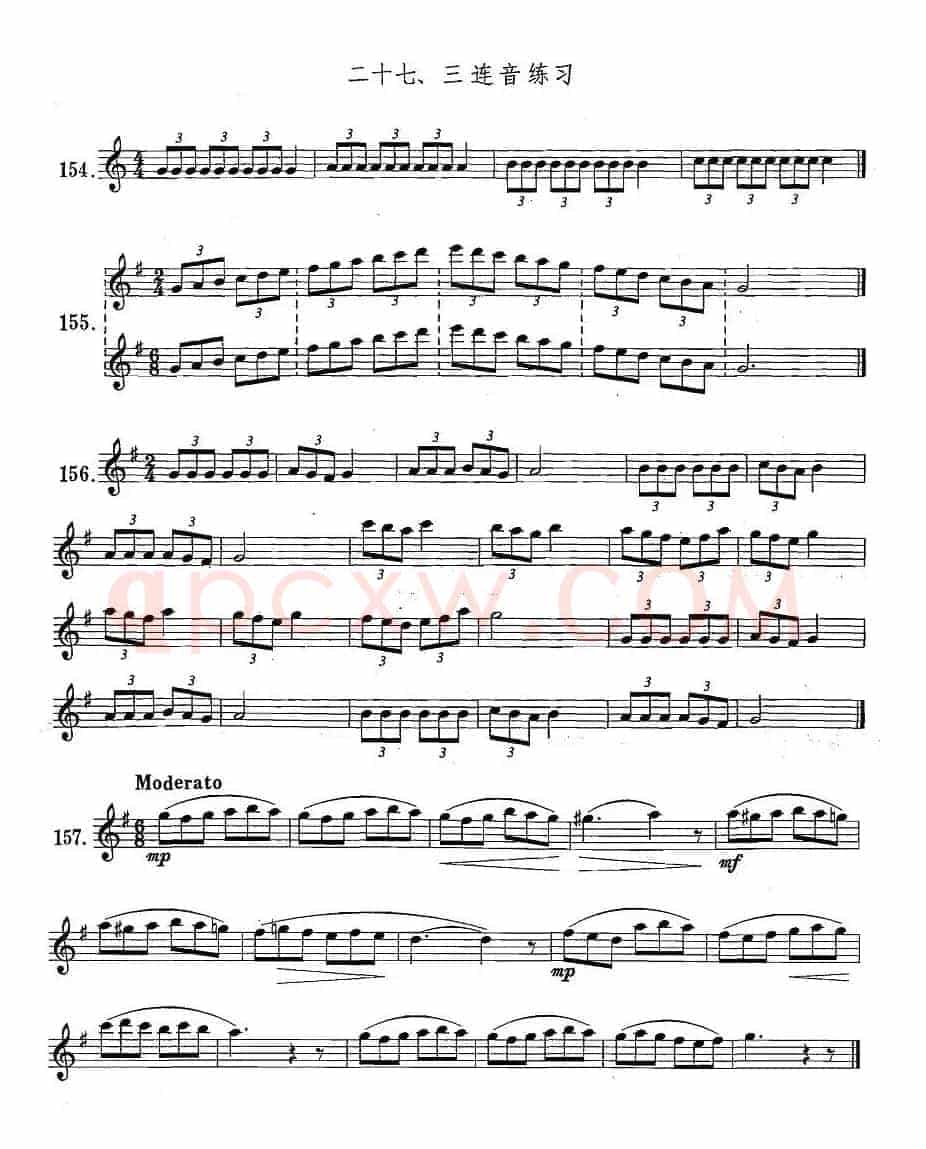 萨克斯练习曲合集（1—27）三连音练习
