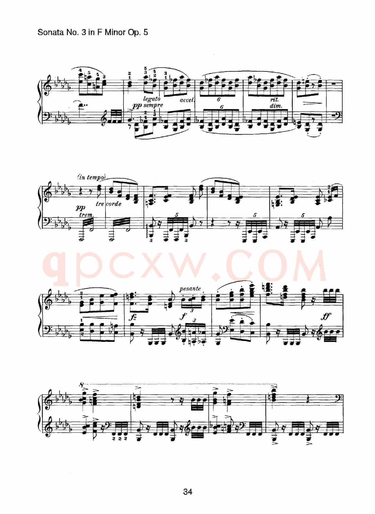 Piano Sonata No.3 in f Minor Op.5(f小调第三钢琴奏鸣曲)