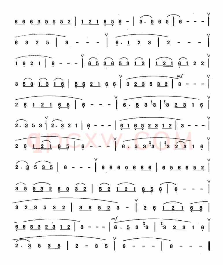 葫芦丝、巴乌四级考级曲目：独奏曲（1——6）