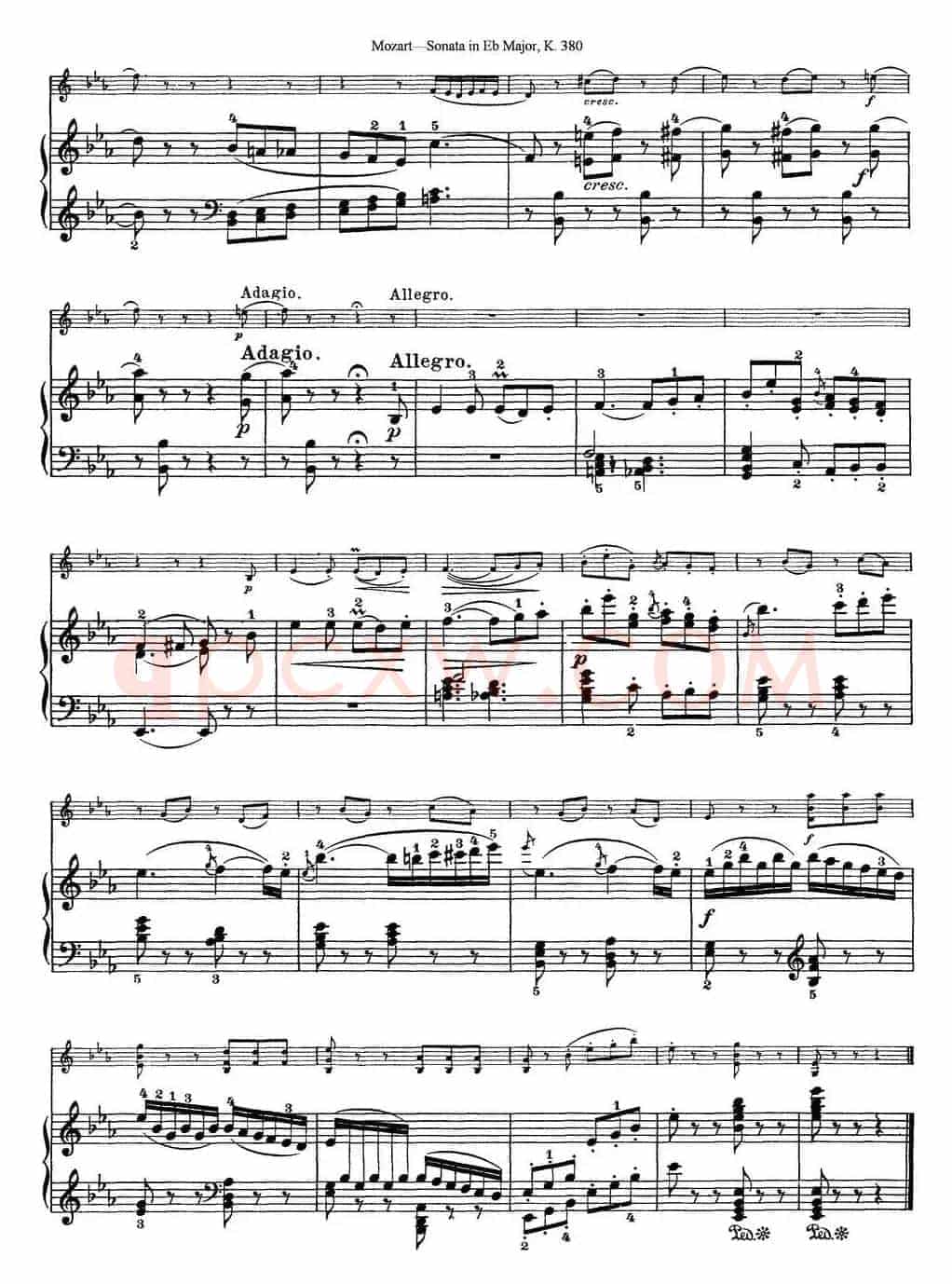 Violin Sonata in Eb Major K.380（小提琴+钢琴伴奏）