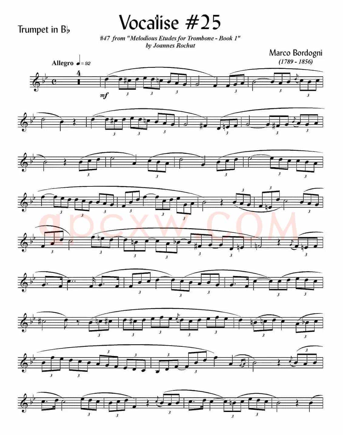 Bordogni - Vocalise #25(小号)