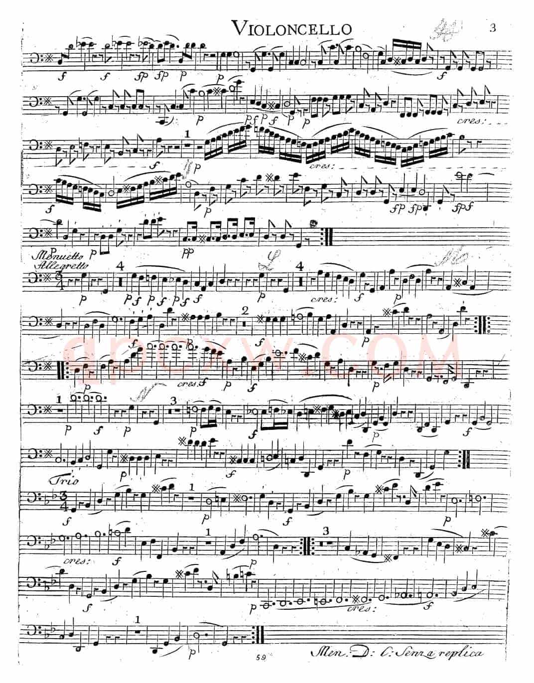 Mozart《Quartet No.14 in G Major,K.387》（Cello分谱）