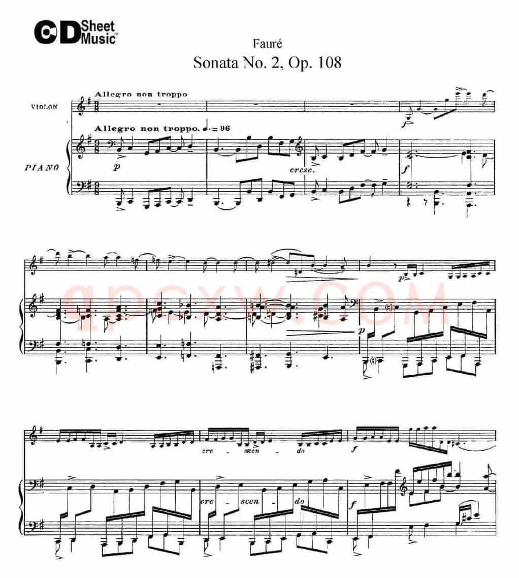 Violin Sonata No.2 Op.108（小提琴+钢琴伴奏）