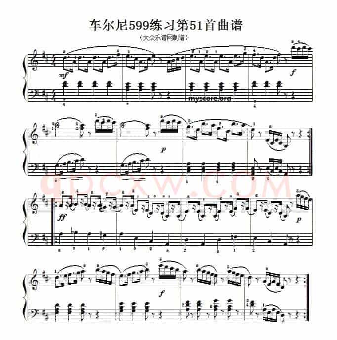 车尔尼599第51首曲谱及练习指导