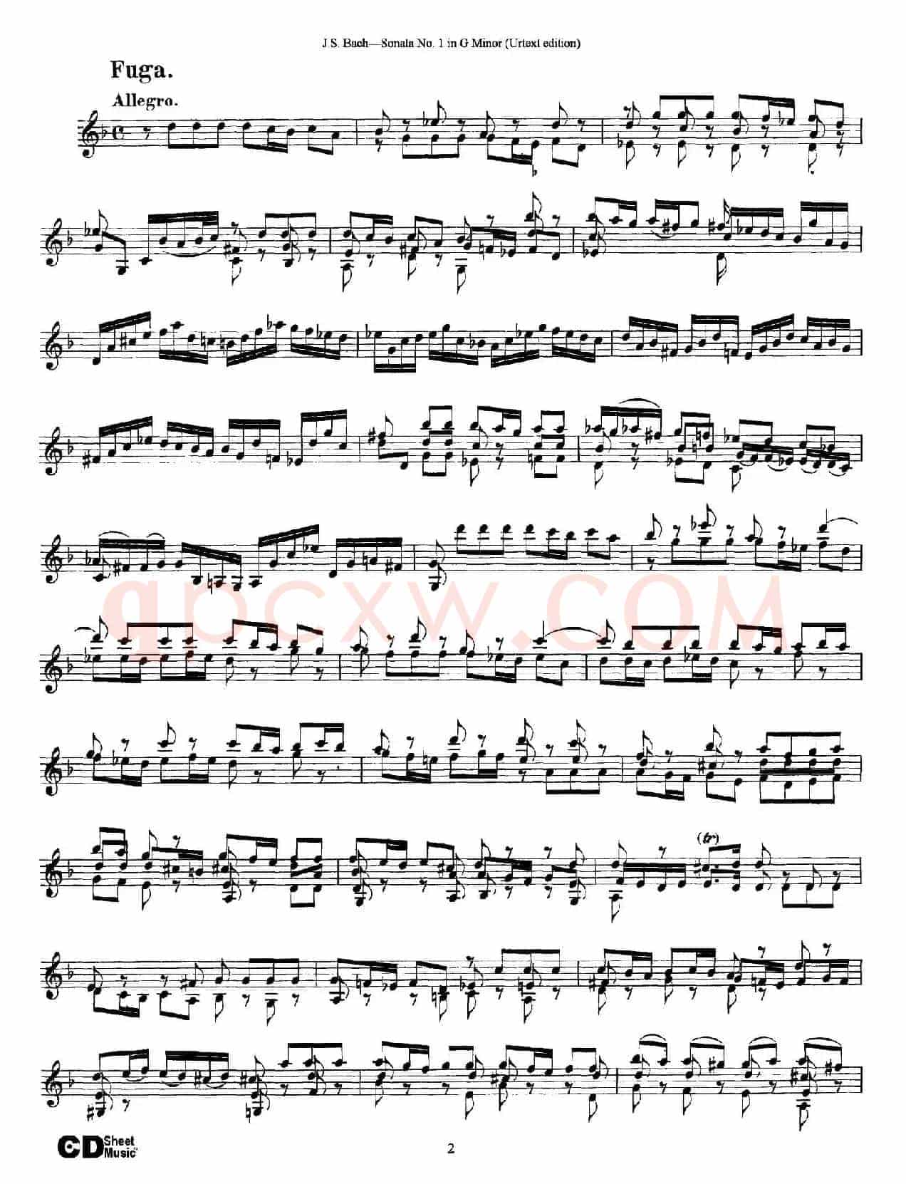 6 Violin Sonatas and Partitas 1.Sonata No.1 G Minor（Urtext edition）