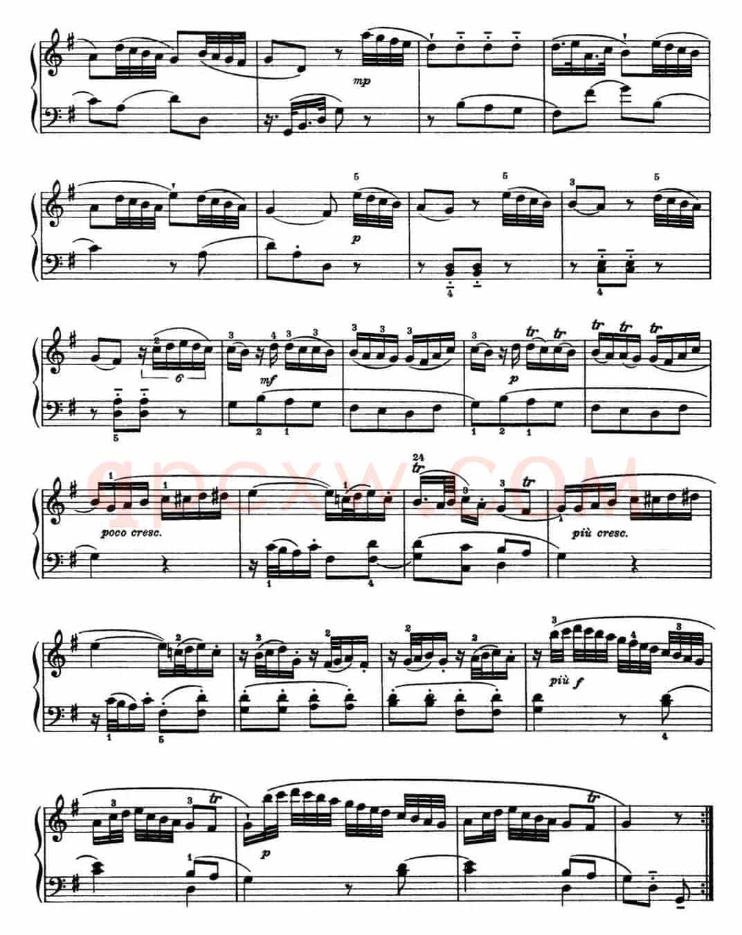 海顿 钢琴奏鸣曲 Hob XVI 3 Divertimento C major
