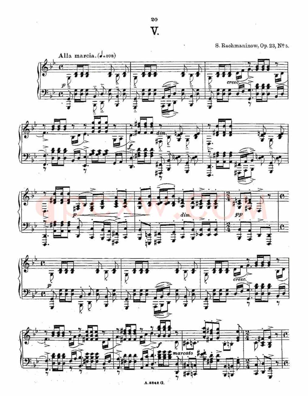 10首《前奏曲》之五（Rachmaninoff 10 Preludes, Op.23）