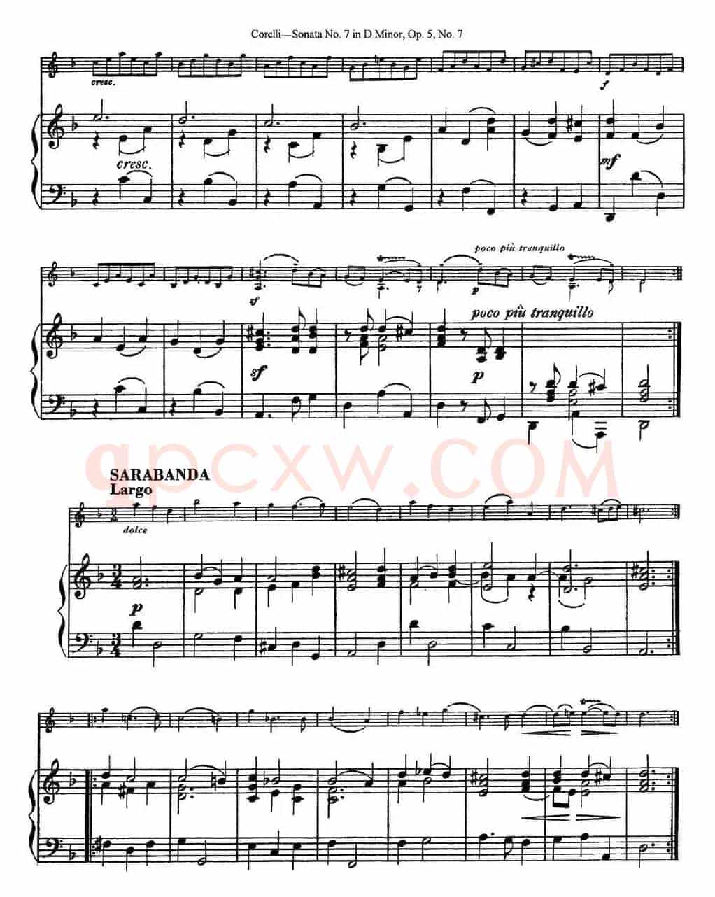 Sonata No.7 in D Minor Op.5 No.7（小提琴+钢琴伴奏）