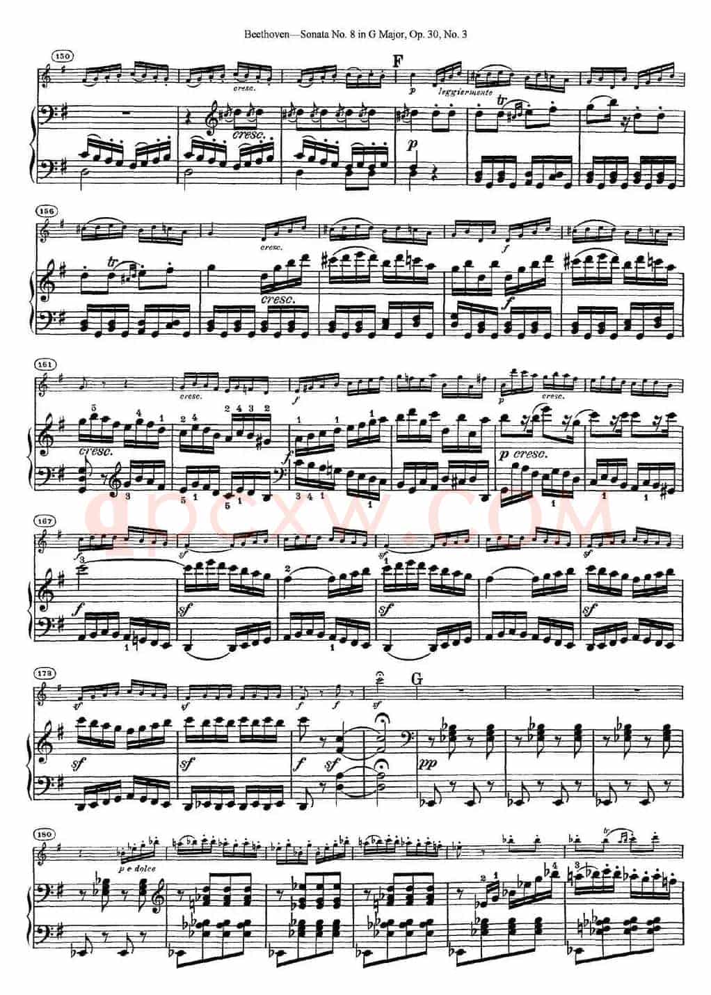 Violin Sonata No.8 in G Major Op.30 No.3（小提琴+钢琴伴奏）