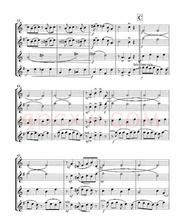 Yellow Jazz（saxophone quartet、四重奏）