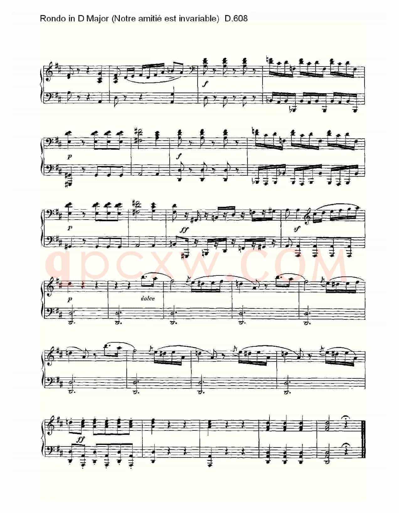 Rondo in D Major(Notre amitié est invariable) D.6)
