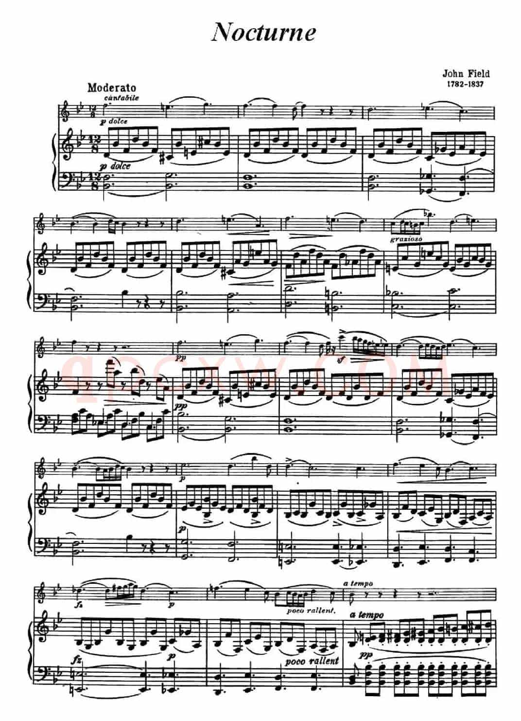 夜曲（Nocturne）（小提琴+钢琴伴奏）（约翰·菲尔德作曲版）