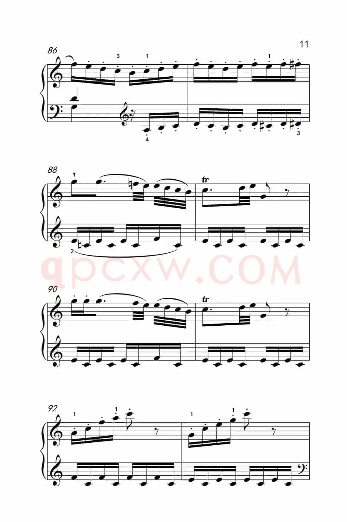 第八级1.C大调奏鸣曲 第一乐章 K.330（中央音乐学院 钢琴（业余）考级教程 7-9级）