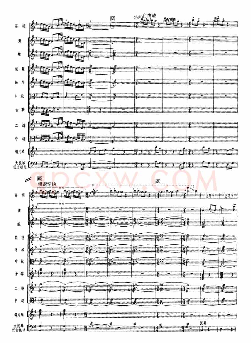 鸟投林（广东音乐、高胡+乐队伴奏、五线谱版）