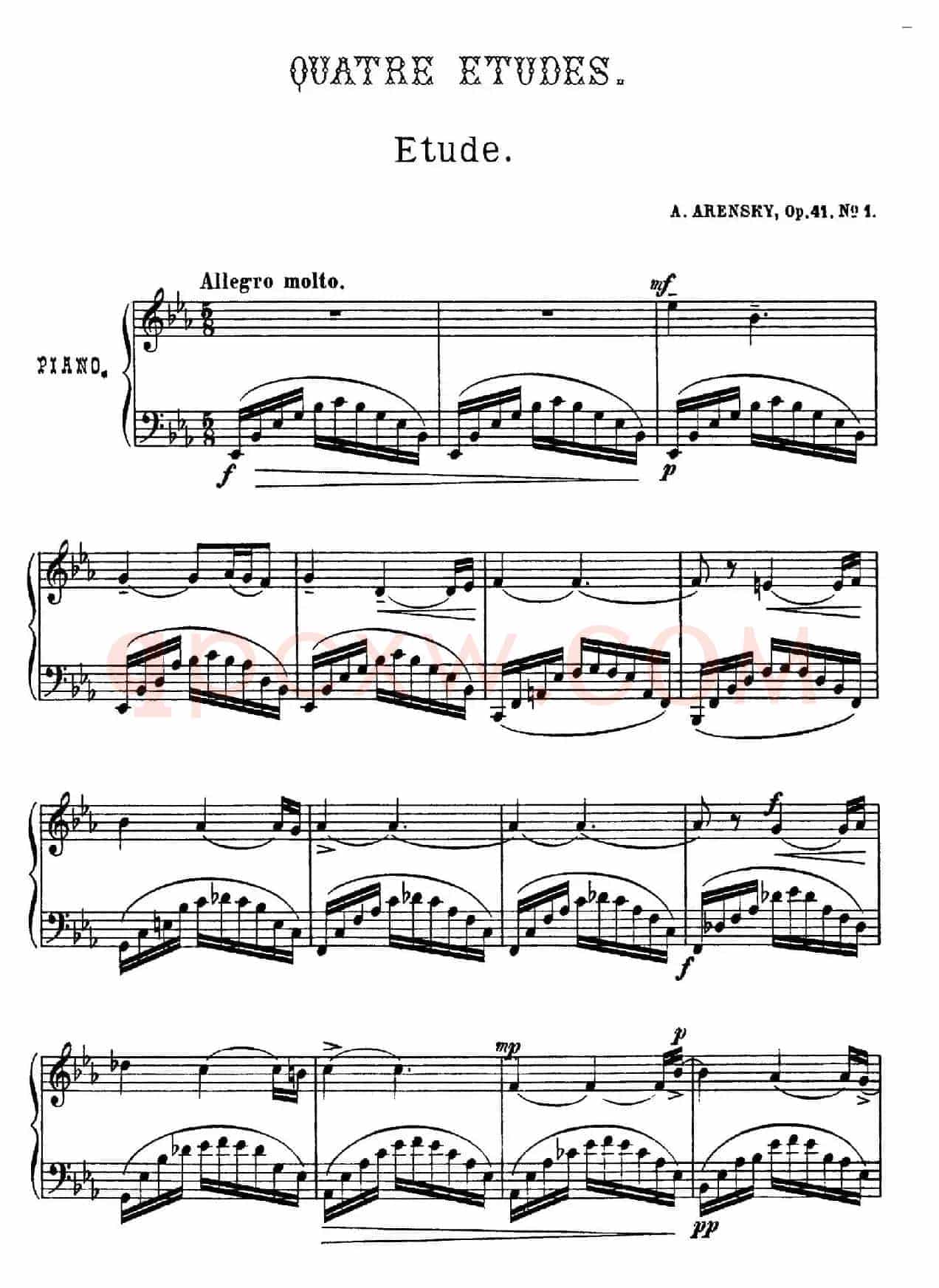 Quatre Etudes Op.41 Op.1(4首练习曲·1)