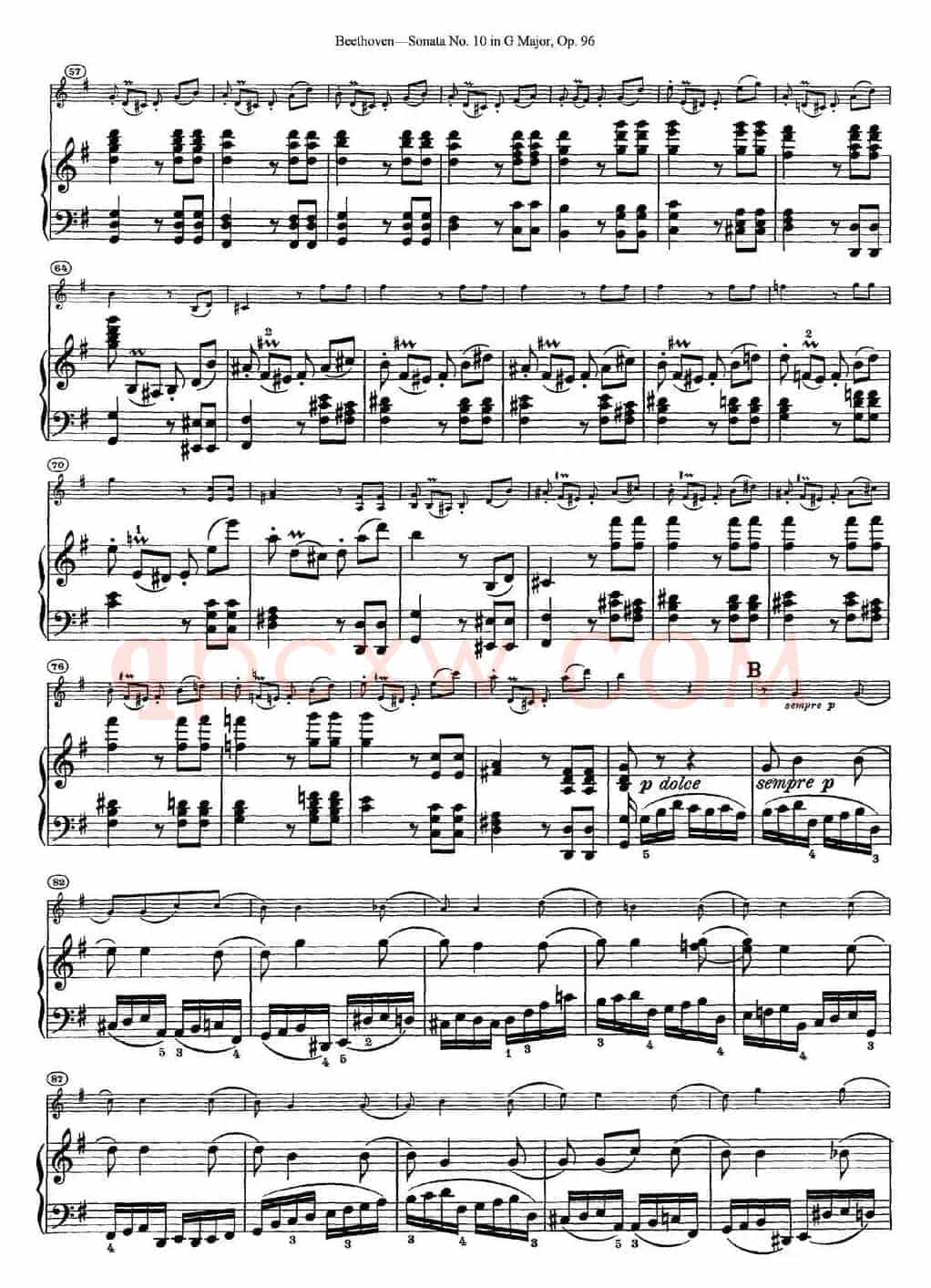 Violin Sonata No.10 in G Major Op.96（小提琴+钢琴伴奏）