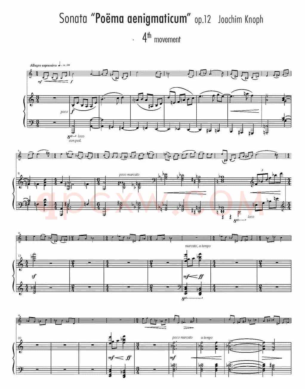 Sonata Poema aenigmaticum（小提琴+钢琴伴奏、4th movement）