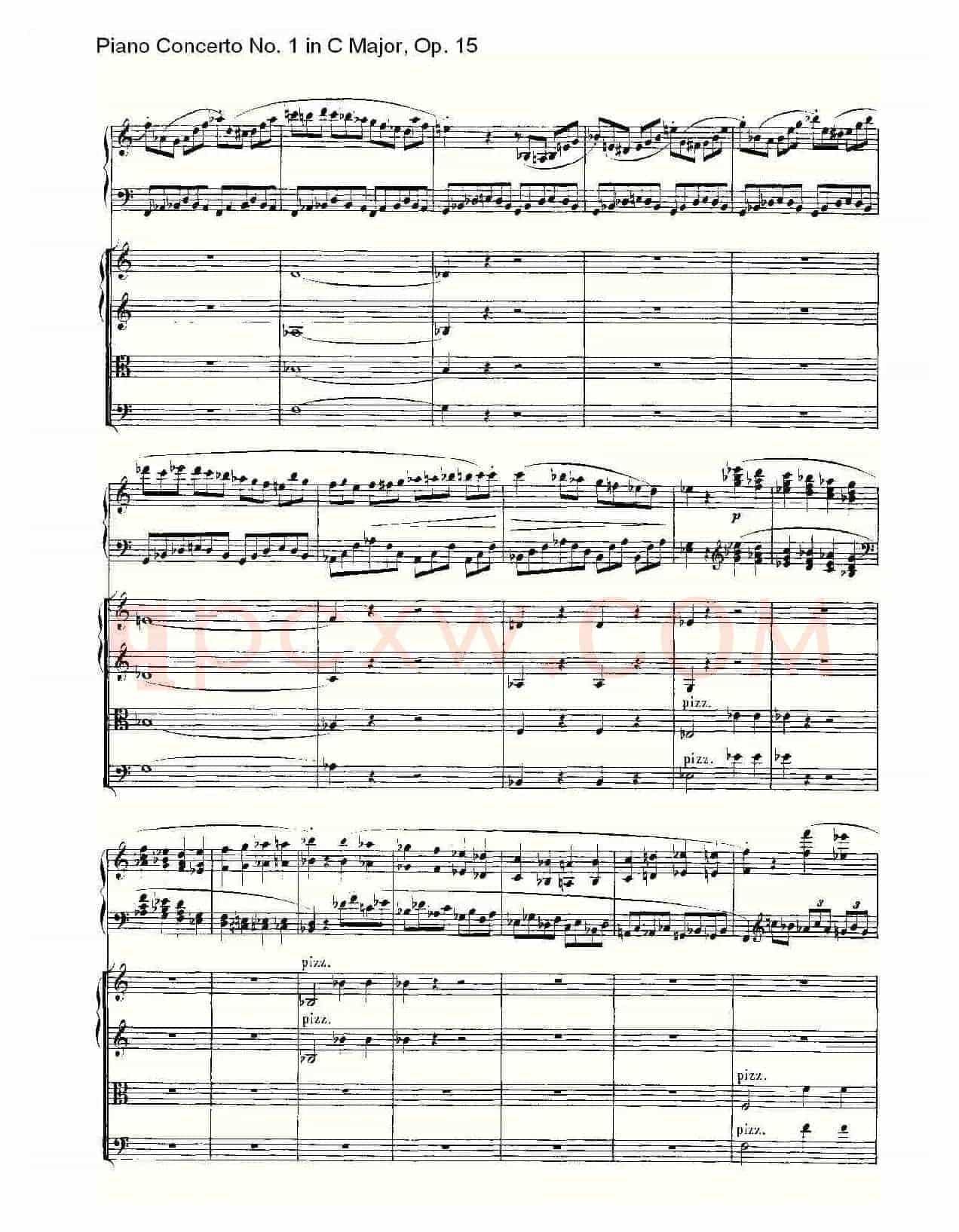 C大调钢琴第一协奏曲 Op.15 第一乐章