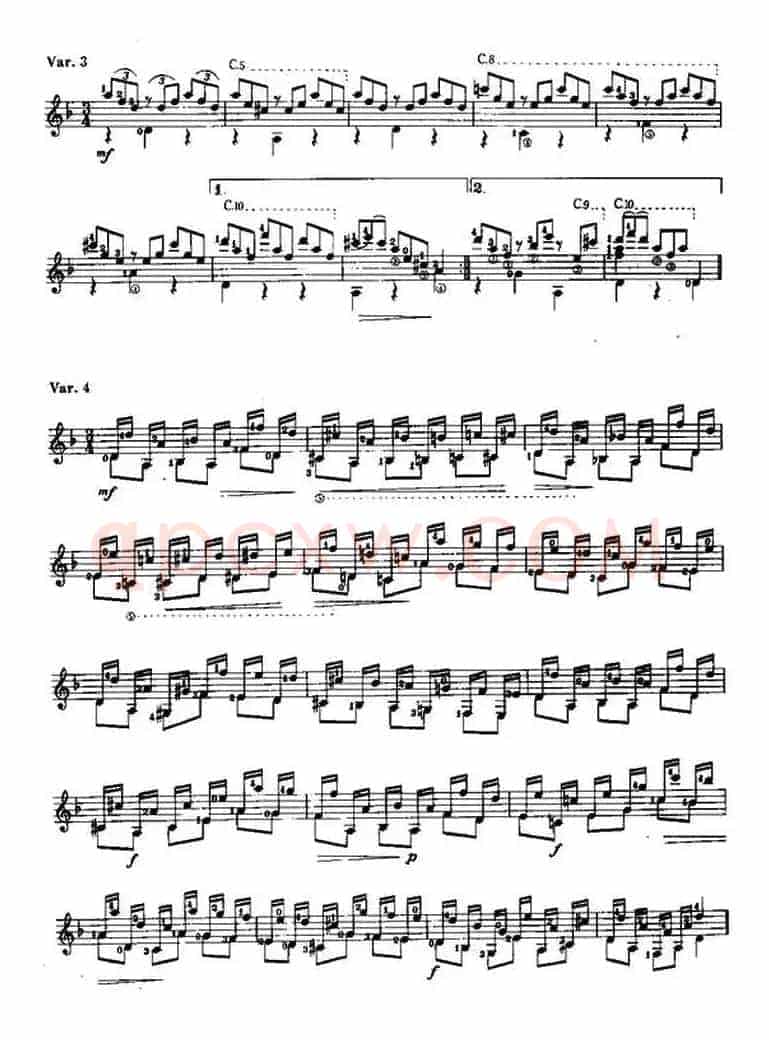 西班牙弗里亚斯主题变奏曲（古典吉他）