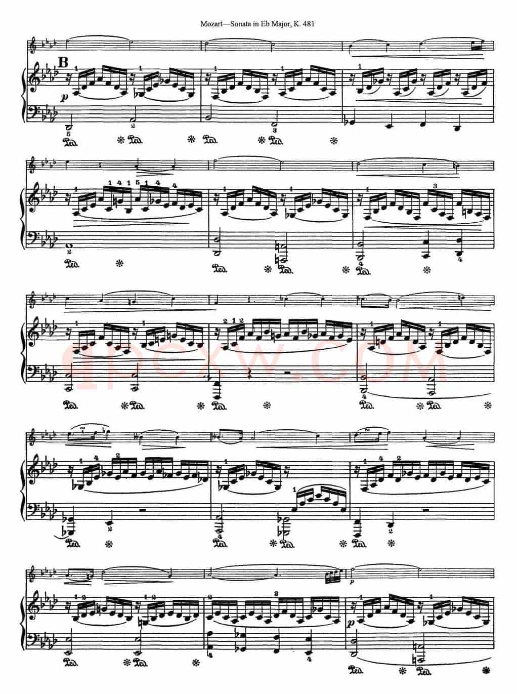 Violin Sonata in Eb Major K.481（小提琴+钢琴伴奏）