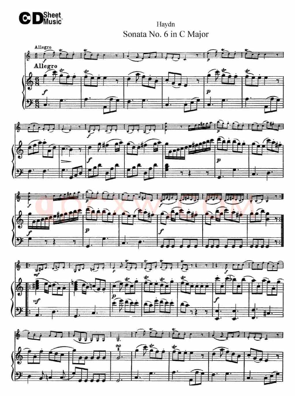 Violin Sonata No.6 in C Major（小提琴+钢琴伴奏）
