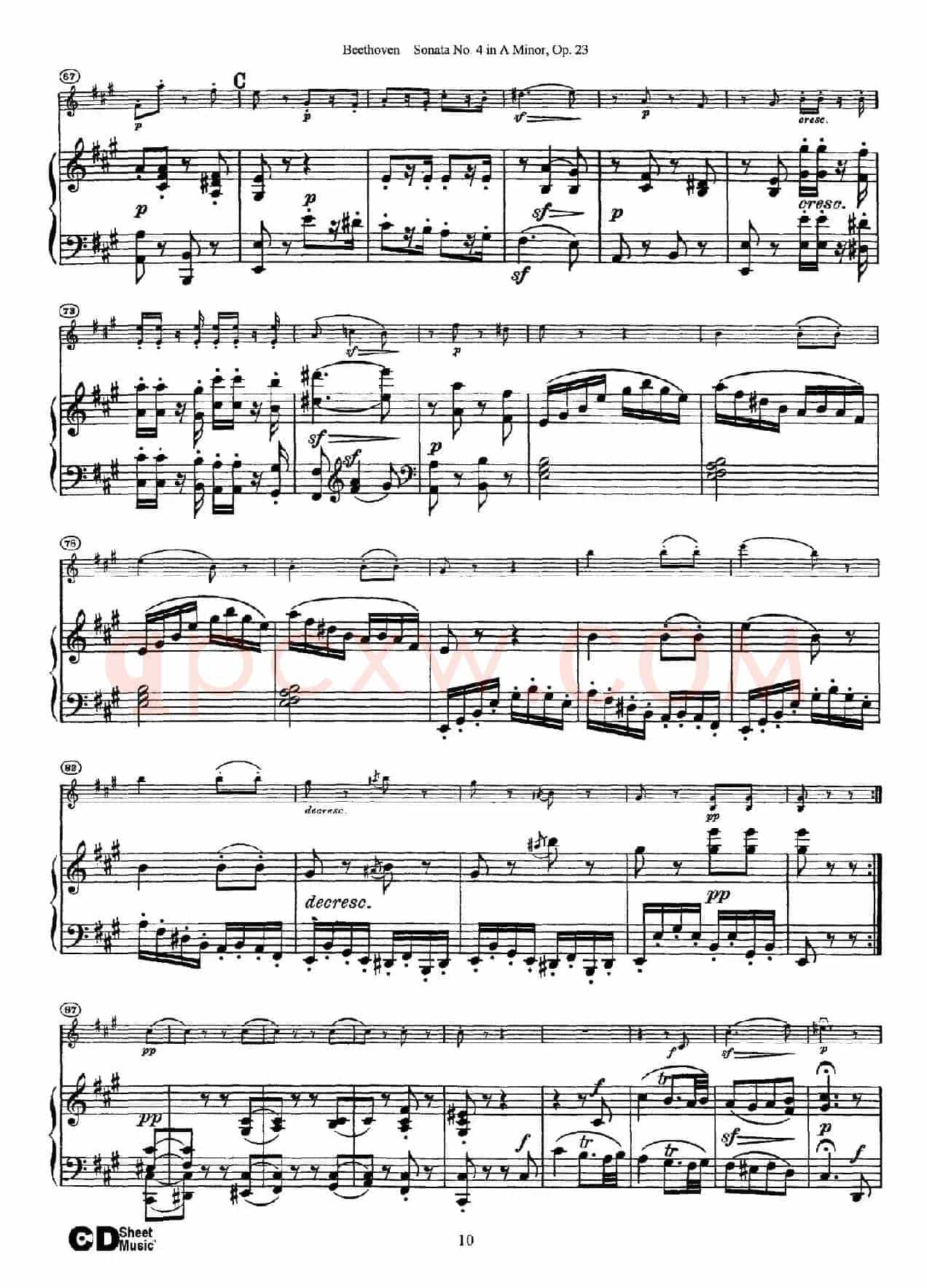 A小调第四小提琴奏鸣曲（Sonata No.4 in A Minor Op.23）（小提琴+钢琴伴奏）