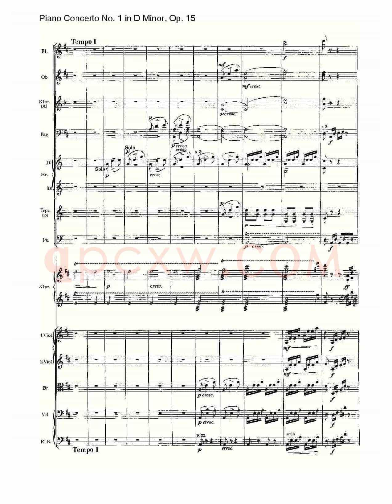 D小调钢琴第一协奏曲, Op.15第三乐章(二)