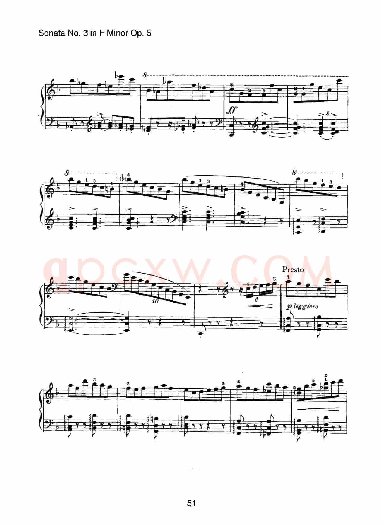 Piano Sonata No.3 in f Minor Op.5(f小调第三钢琴奏鸣曲)