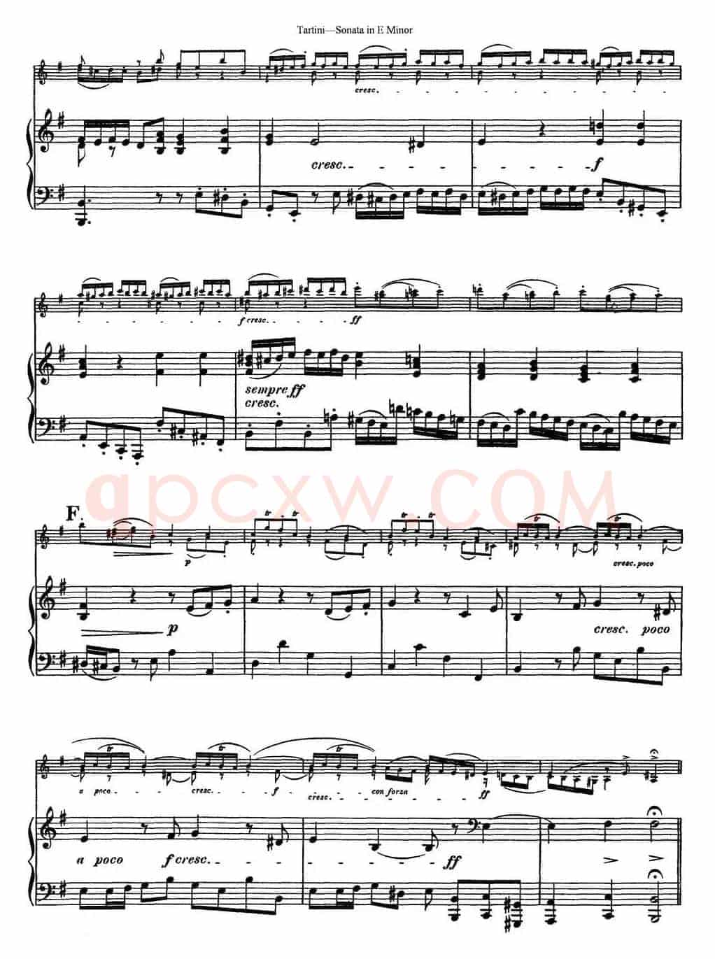 Violin Sonata in E Minor（小提琴+钢琴伴奏）