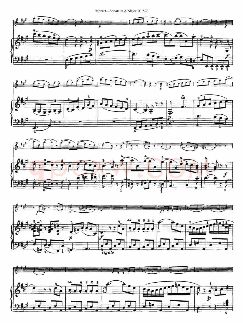 Violin Sonata in A Major K.526（小提琴+钢琴伴奏）
