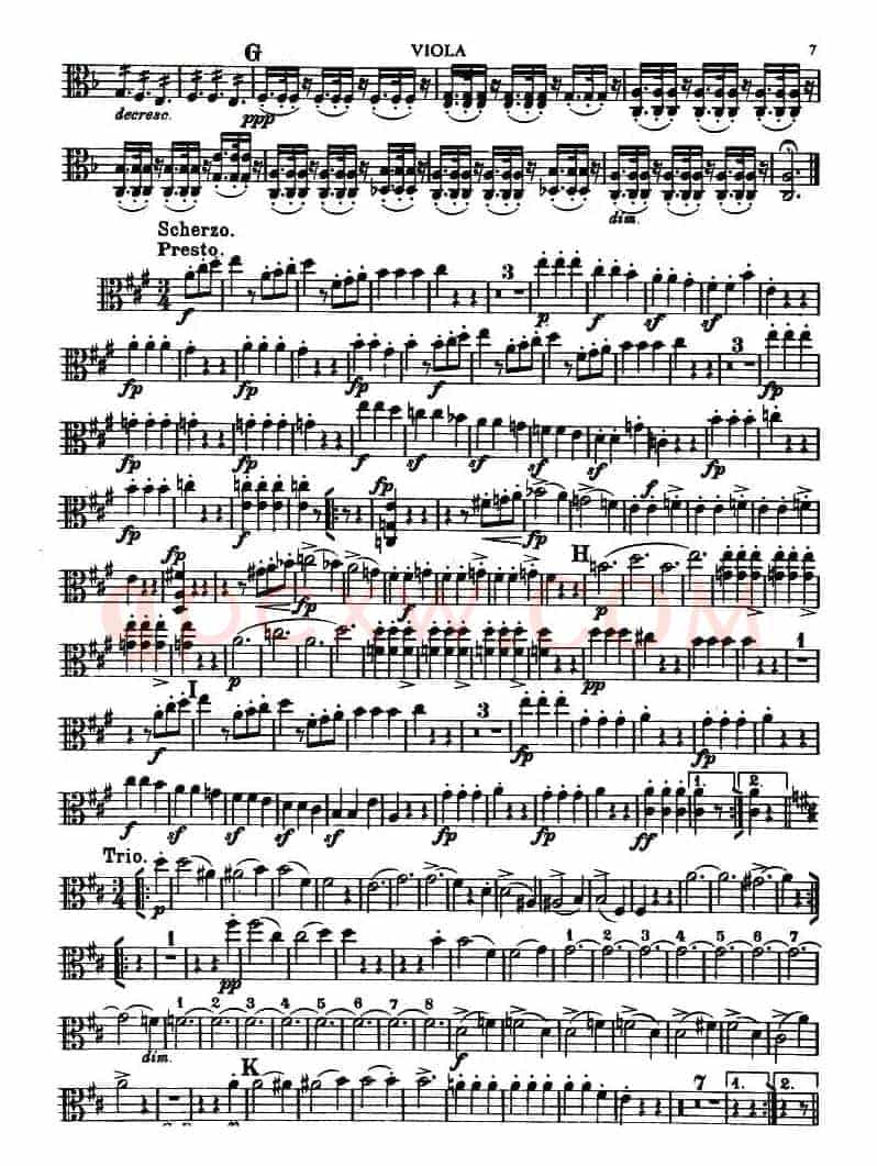 TROUT QUINTET（鳟鱼五重奏）（中提琴分谱）