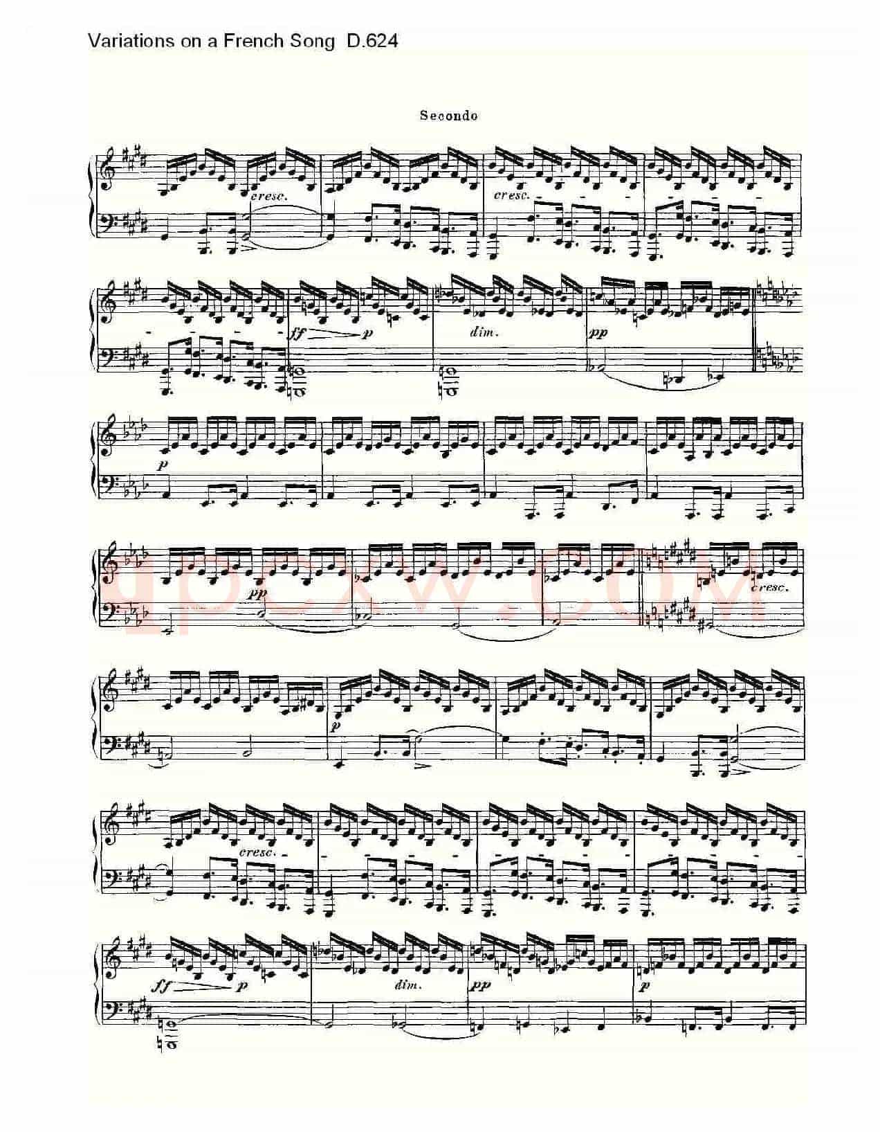 Variations on a French Song D.624(法国歌曲变鸣曲 D.624)
