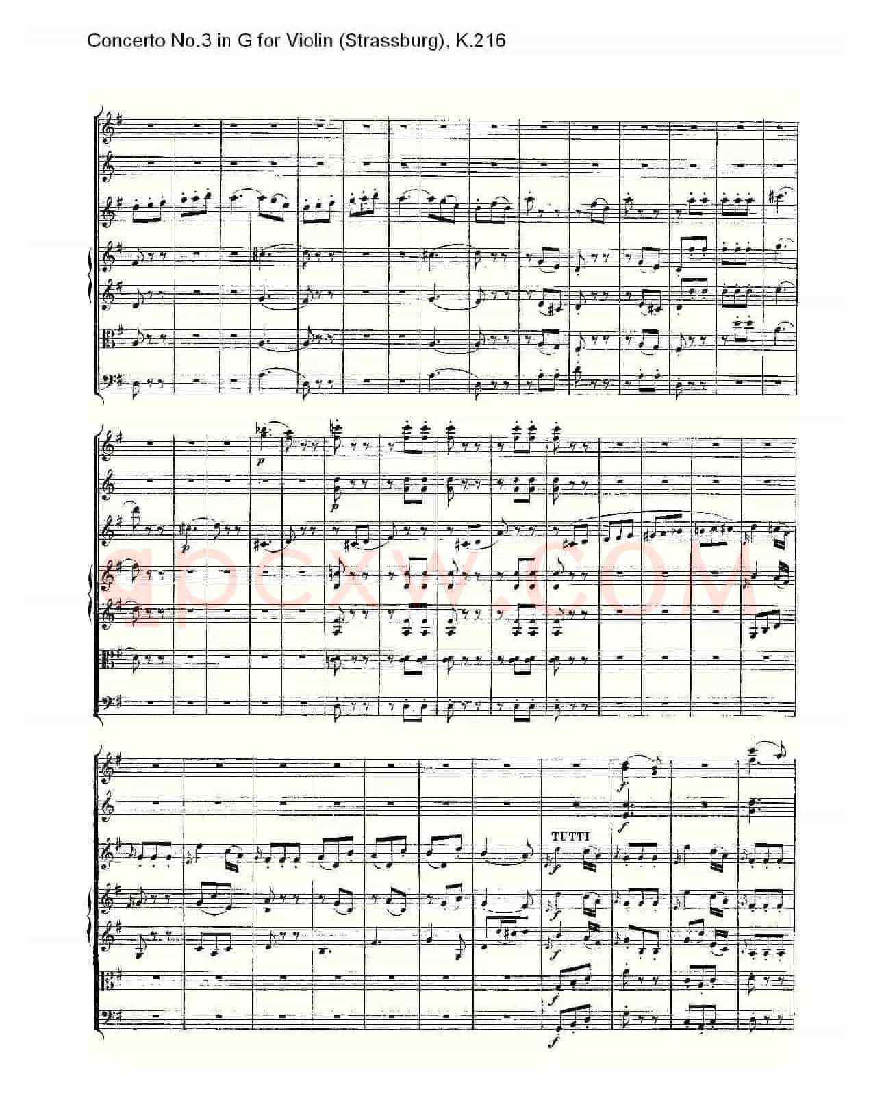 Concerto No.3 in G for Violin K.216(G调小提琴第三协奏曲, K)