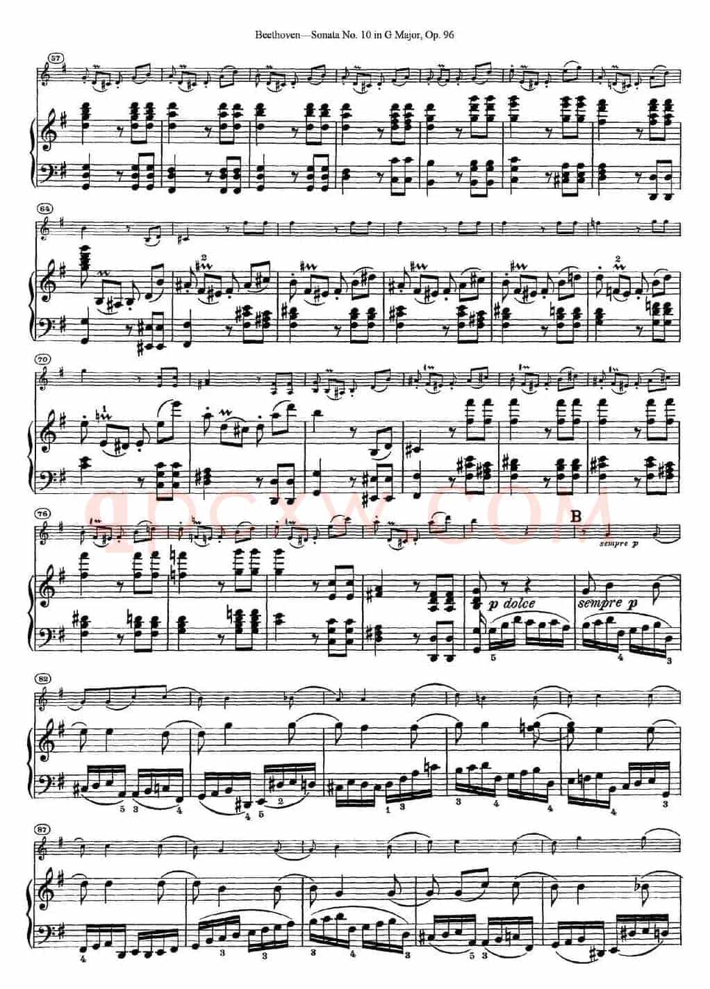 Violin Sonata No.10 in G Major Op.96（小提琴+钢琴伴奏）