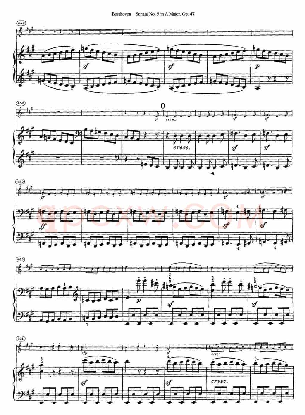 Violin Sonata No.9 in A Major Op.47（小提琴+钢琴伴奏）